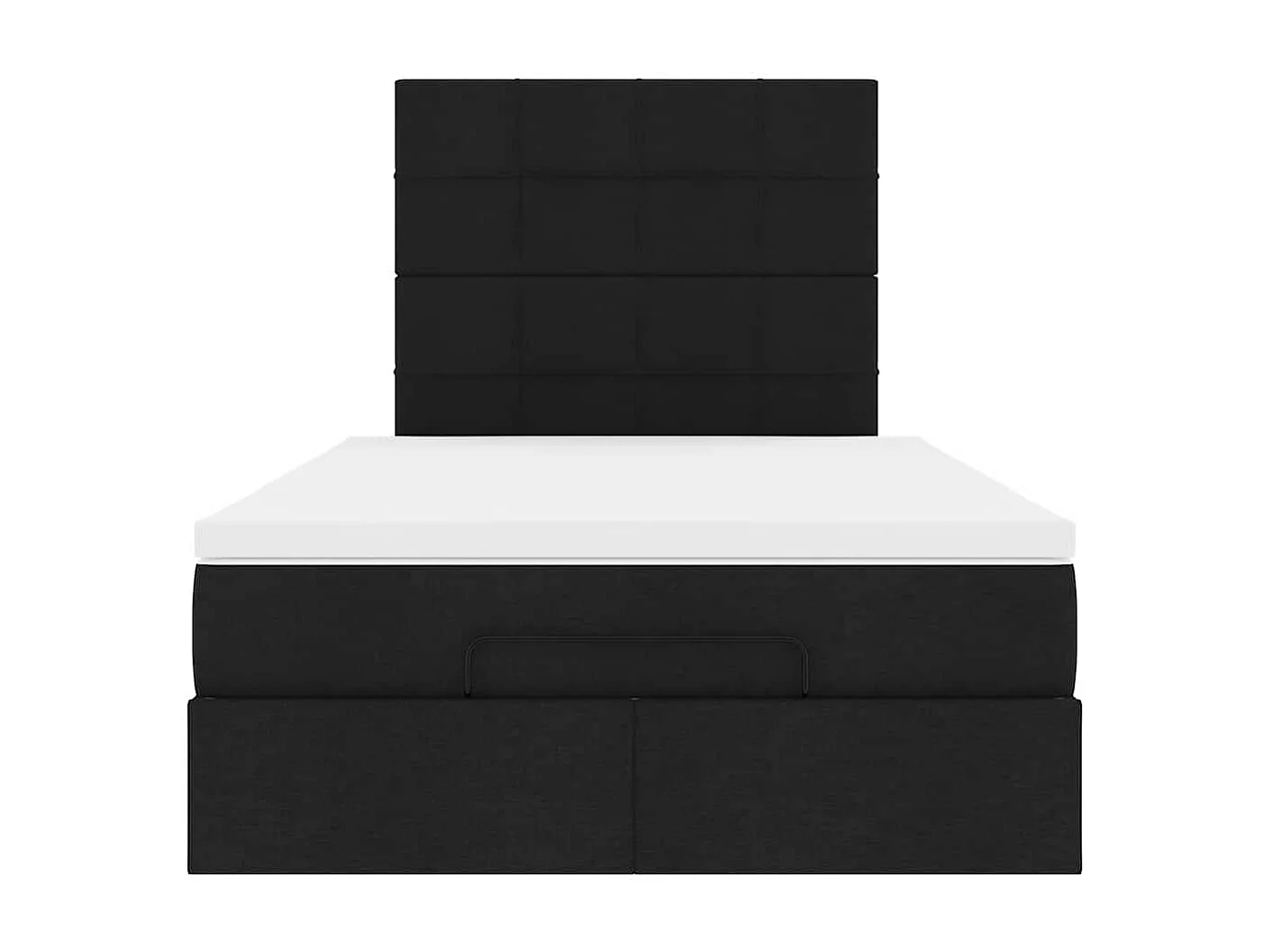 Cadre de lit ottoman avec matelas noir 120x200cm tissu