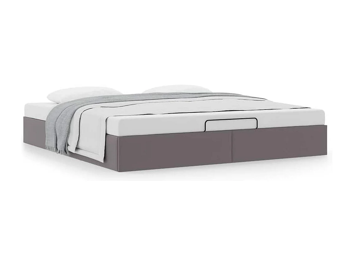 Estructura de cama otomana sin colchón gris 200x200 cm