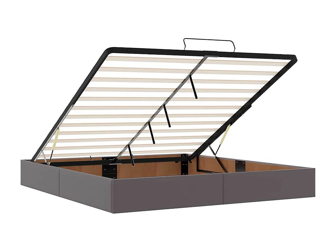 Estructura de cama otomana sin colchón gris 200x200 cm