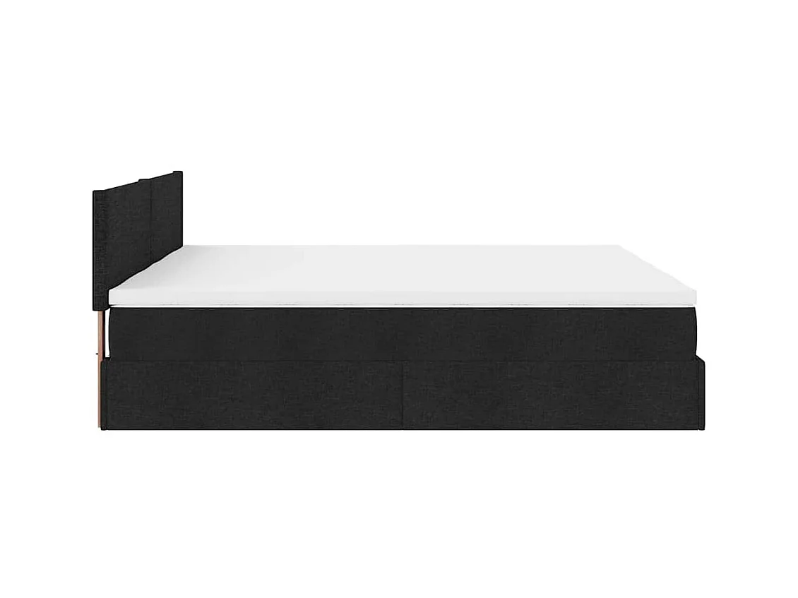 Ottoman bed met matrassen 160x200cm stof zwart