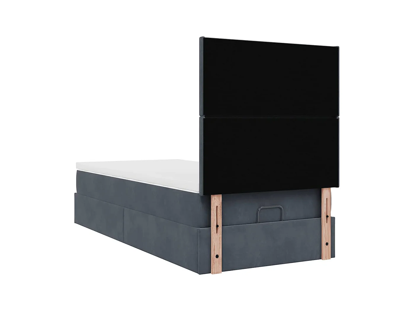 Cadre de lit ottoman avec matelas gris foncé 80x200 cm velours