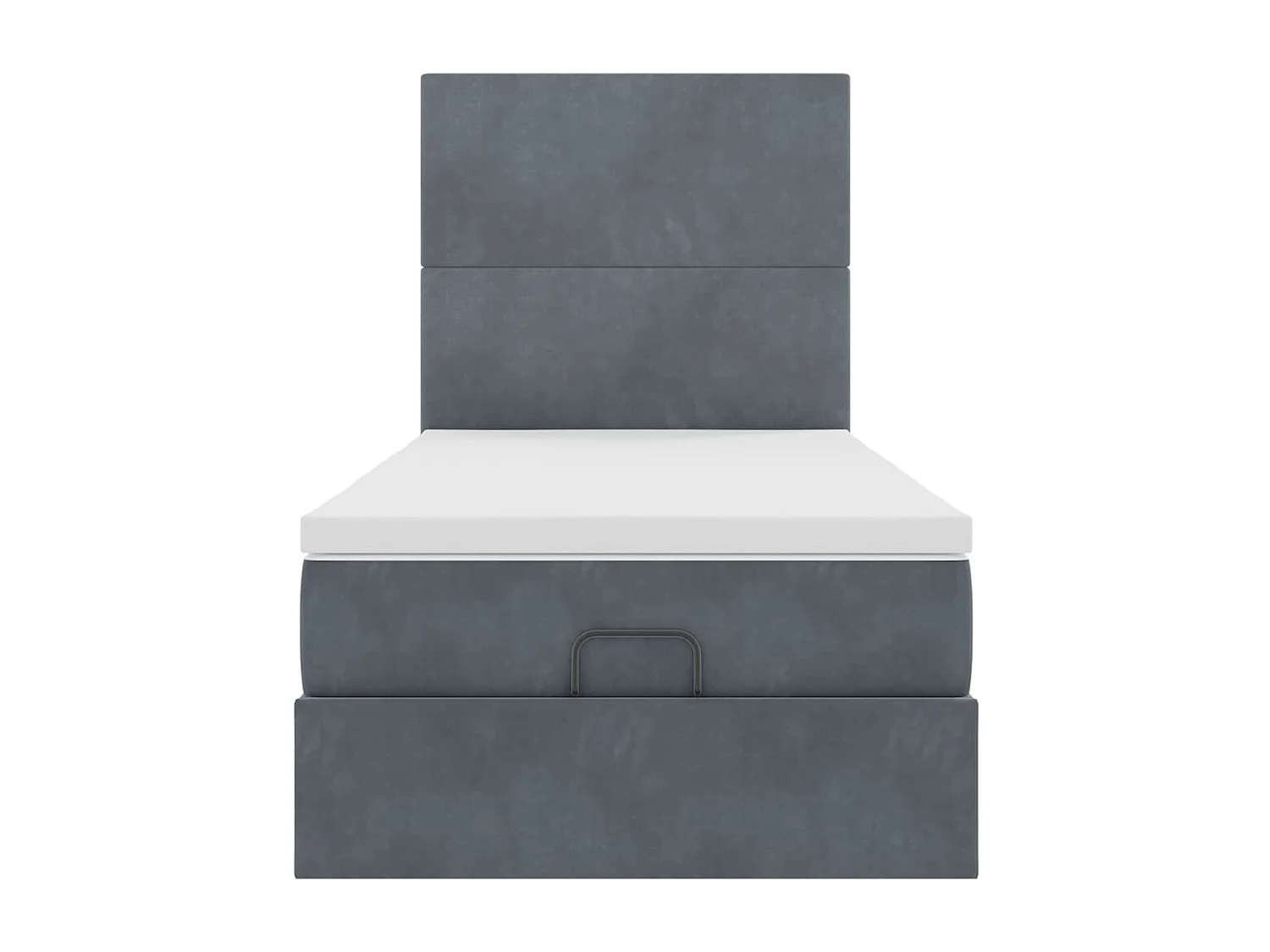 Cadre de lit ottoman avec matelas gris foncé 80x200 cm velours