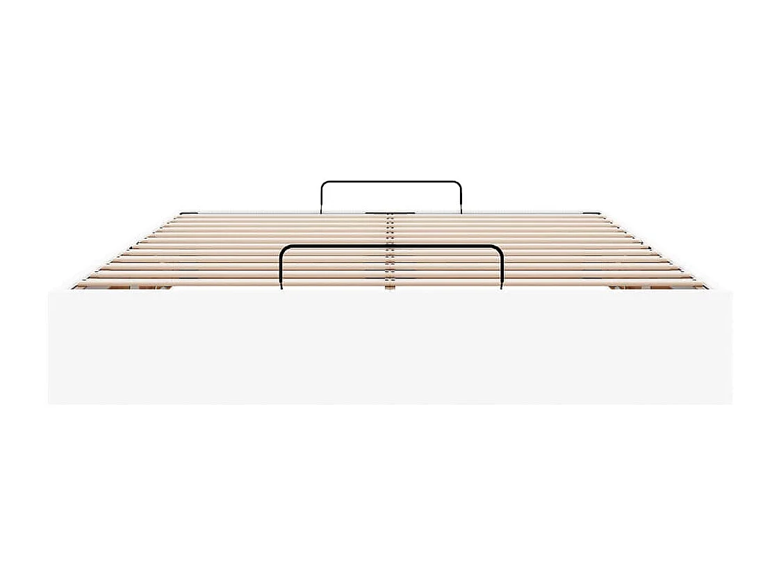 Cadre de lit ottoman sans matelas blanc 140x200 cm similicuir