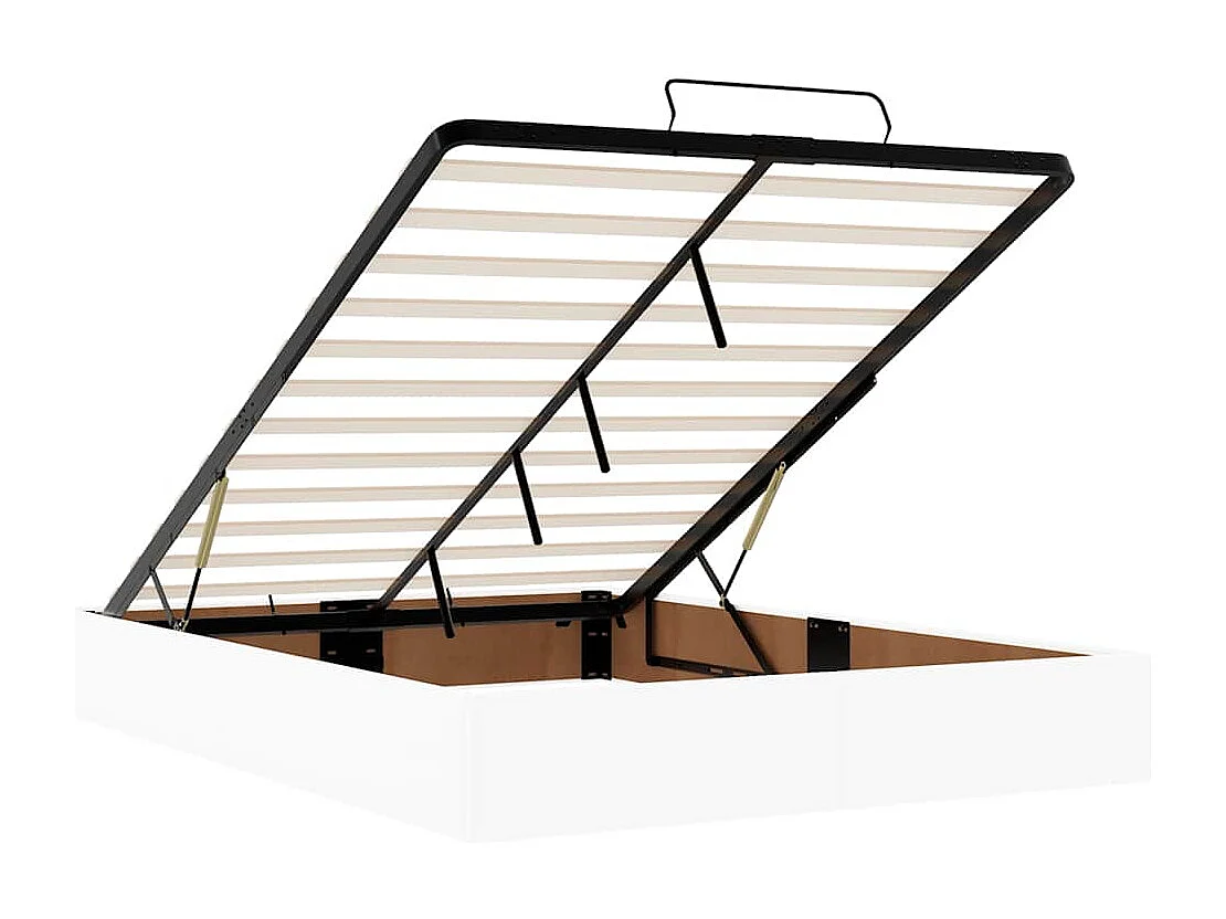 Cadre de lit ottoman sans matelas blanc 140x200 cm similicuir