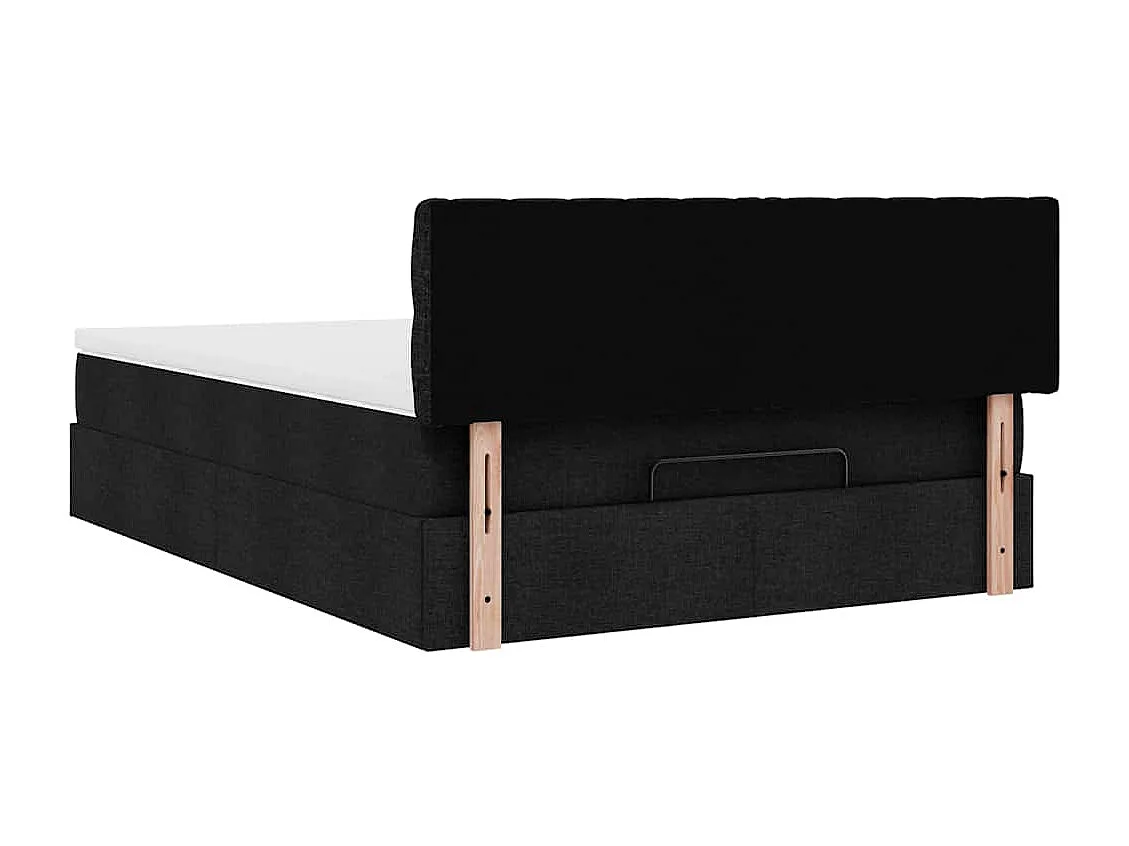 Estructura cama otomana colchón tela negro 140x200cm