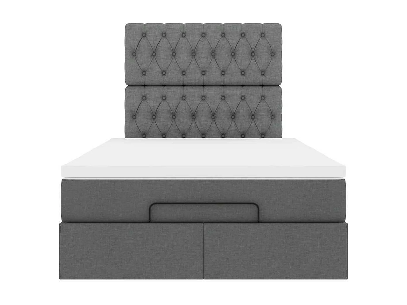 Cadre de lit ottoman avec matelas gris foncé 120x190 cm tissu