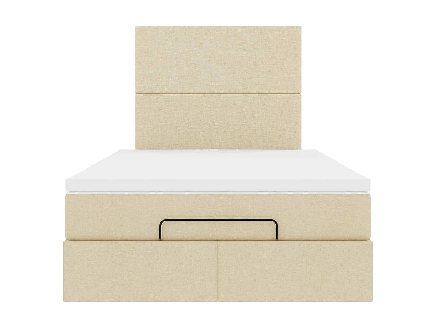 Cadre de lit ottoman avec matelas crème 120x190 cm tissu