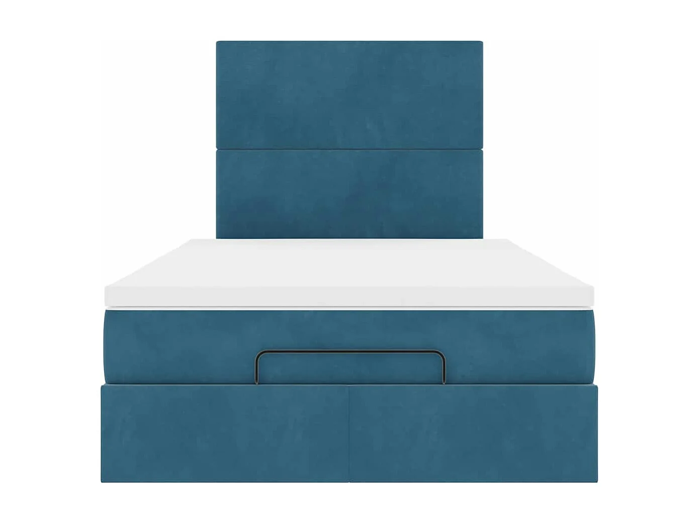 Cadre de lit ottoman avec matelas bleu foncé 120x200 cm velours