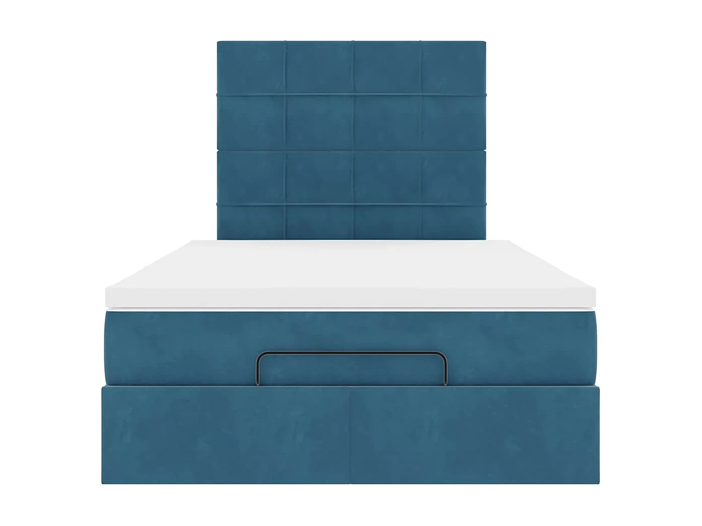 Estructura de cama otomana colchones terciopelo azul oscuro