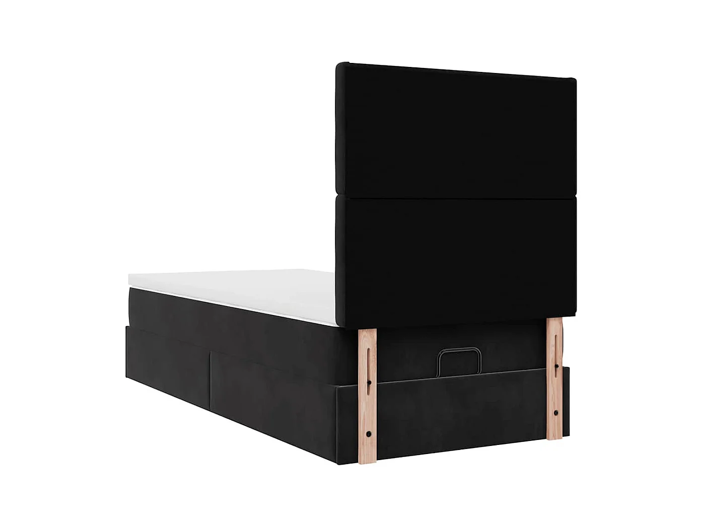 Ottoman bed met matrassen en LED's 100x200cm fluweel zwart