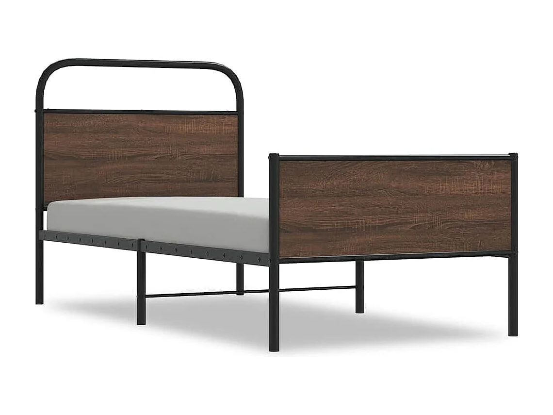 Cadre de lit sans matelas 90x190cm chêne marron bois ingénierie