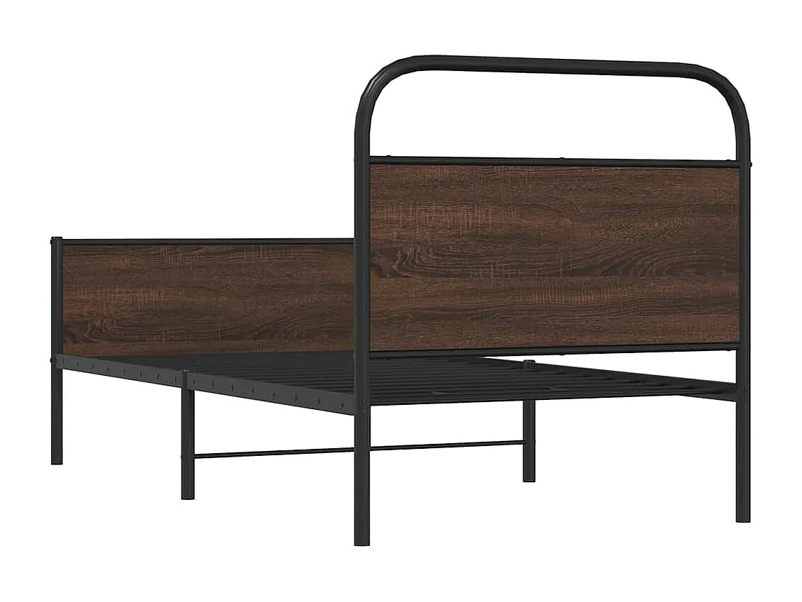 Cadre de lit sans matelas 90x190cm chêne marron bois ingénierie