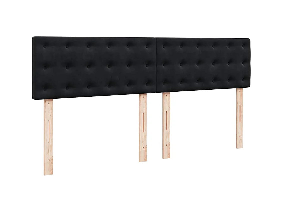 Cadre de lit ottoman avec matelas noir 180x200 cm velours