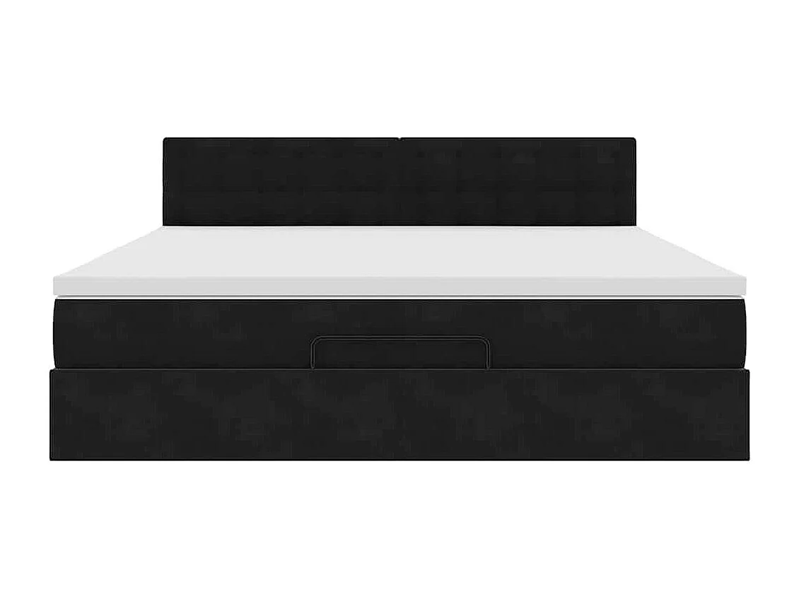 Estrutura de cama otomana com colchão 180x200 cm veludo preto
