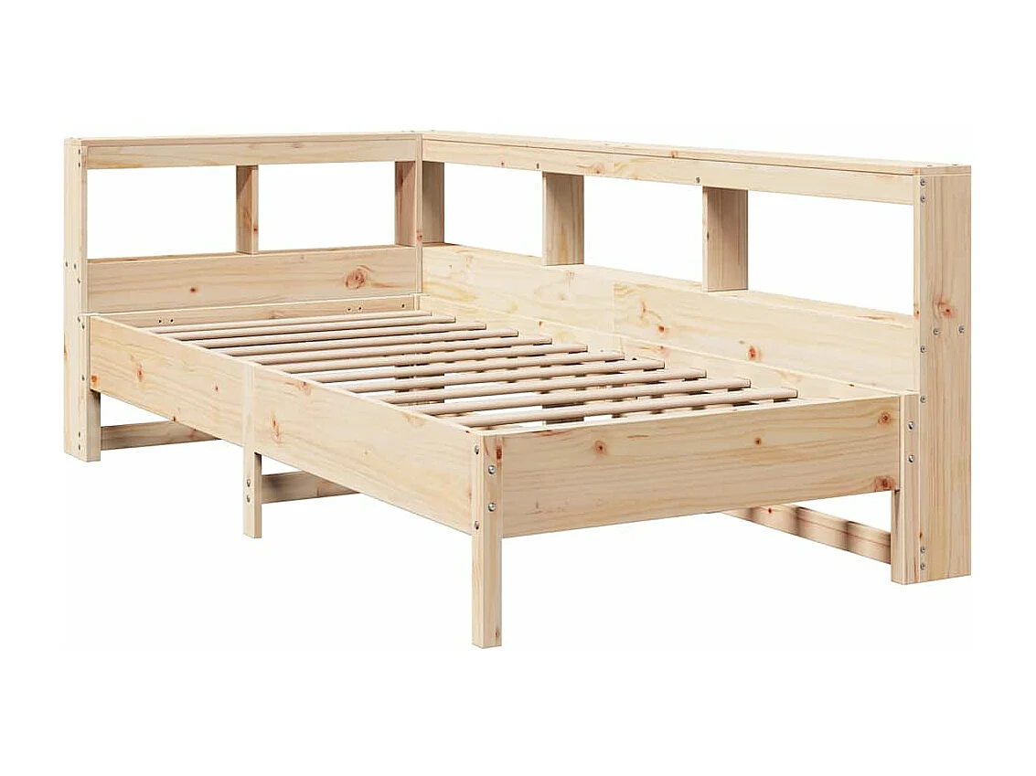 Lit bibliothèque sans matelas 100x200 cm bois massif de pin