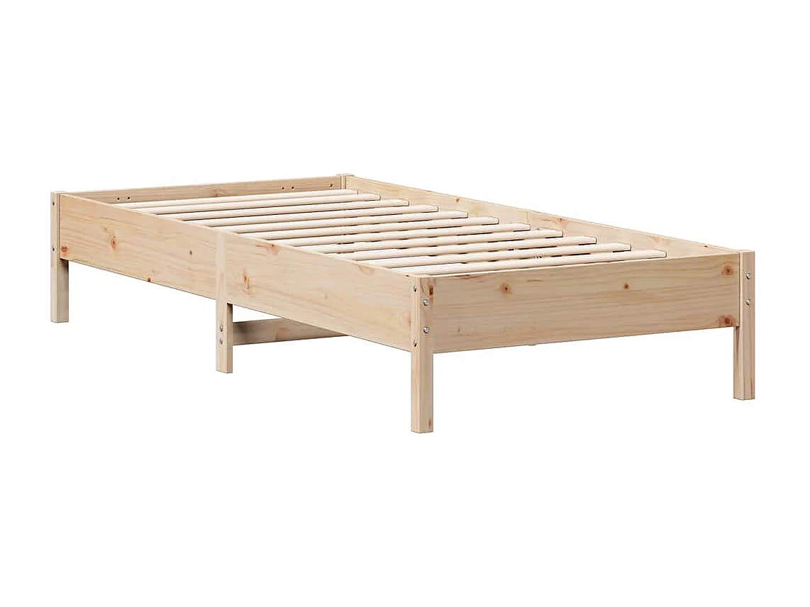 Lit bibliothèque sans matelas 100x200 cm bois massif de pin