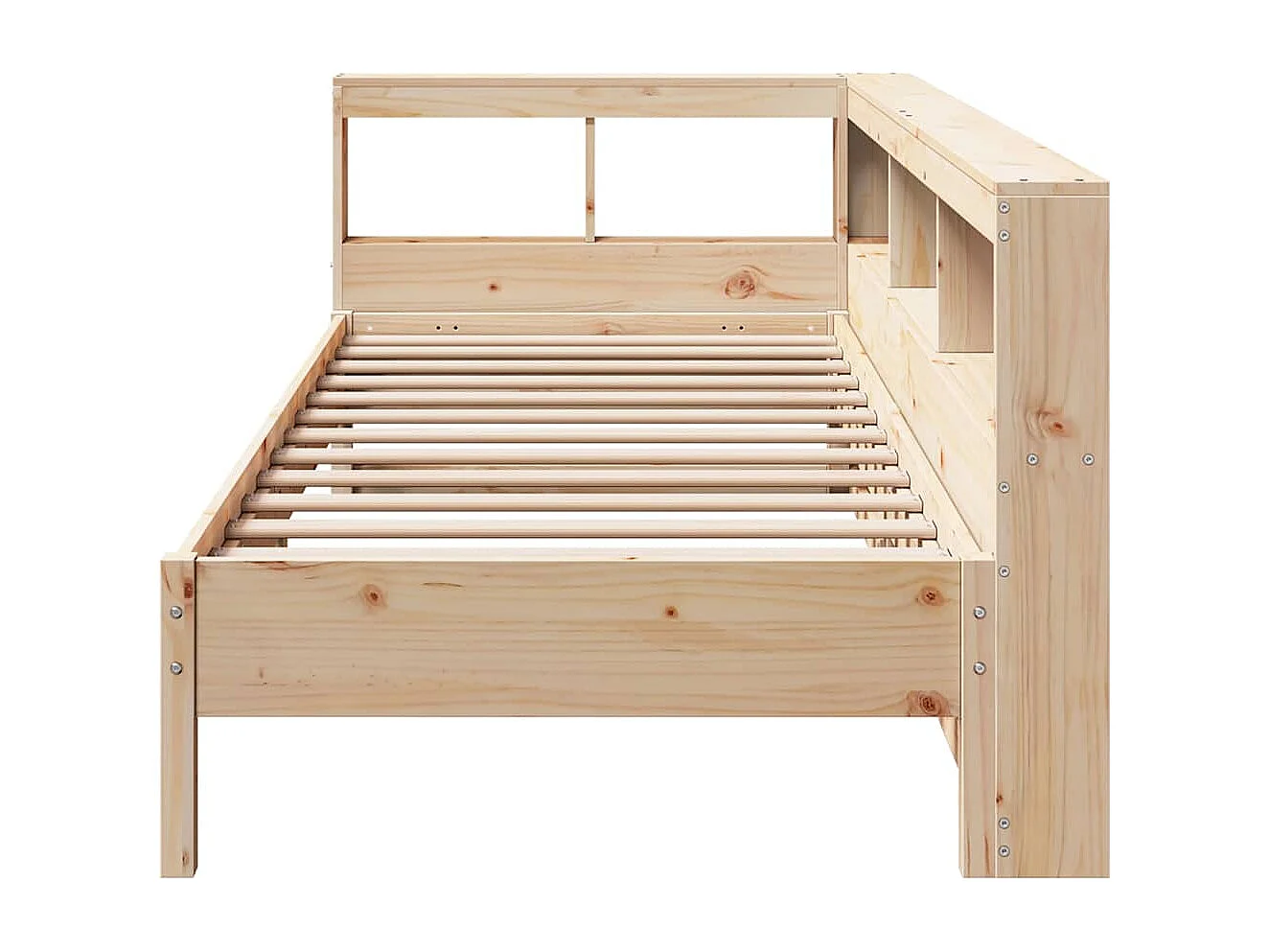 Lit bibliothèque sans matelas 100x200 cm bois massif de pin
