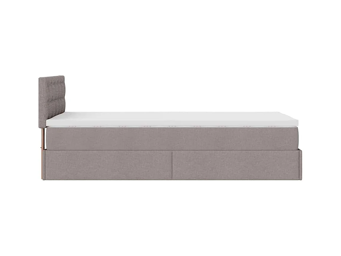 Estructura de cama otomana colchón tela gris pardo 100x200cm