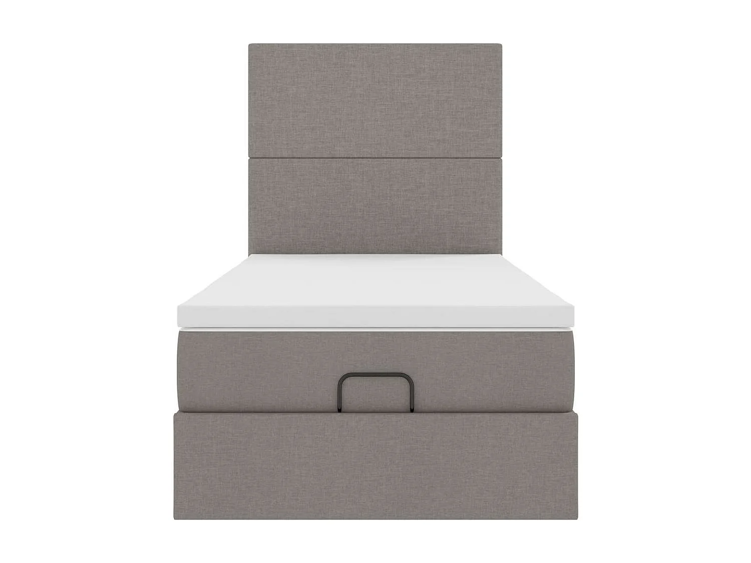 Cadre de lit ottoman avec matelas taupe 100x200 cm tissu