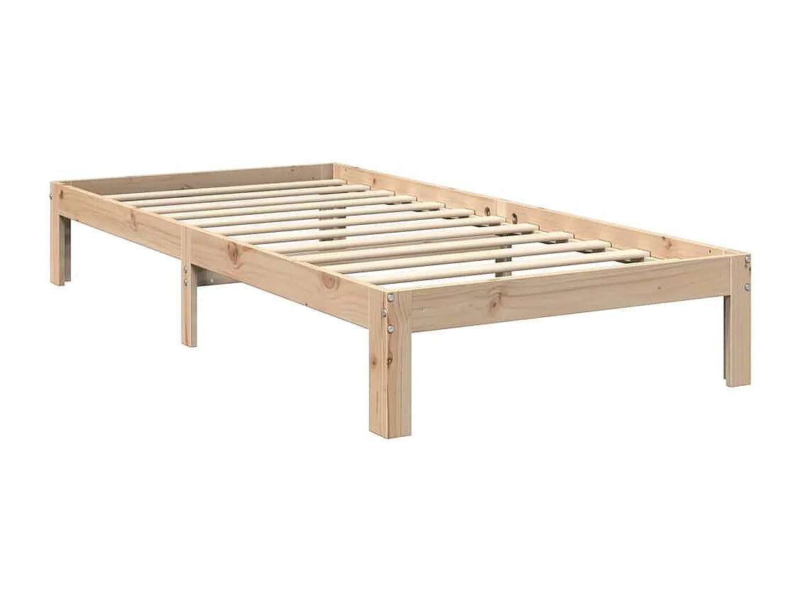 Lit bibliothèque sans matelas 90x200 cm bois de pin massif