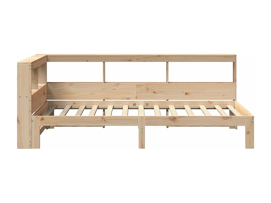 Lit bibliothèque sans matelas 90x200 cm bois de pin massif