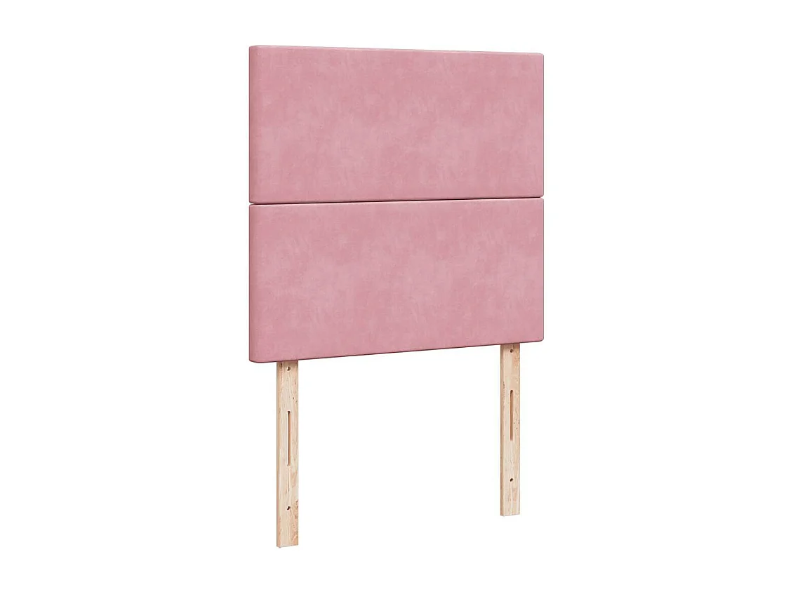 Cadre de lit ottoman avec matelas rose 90x200 cm velours