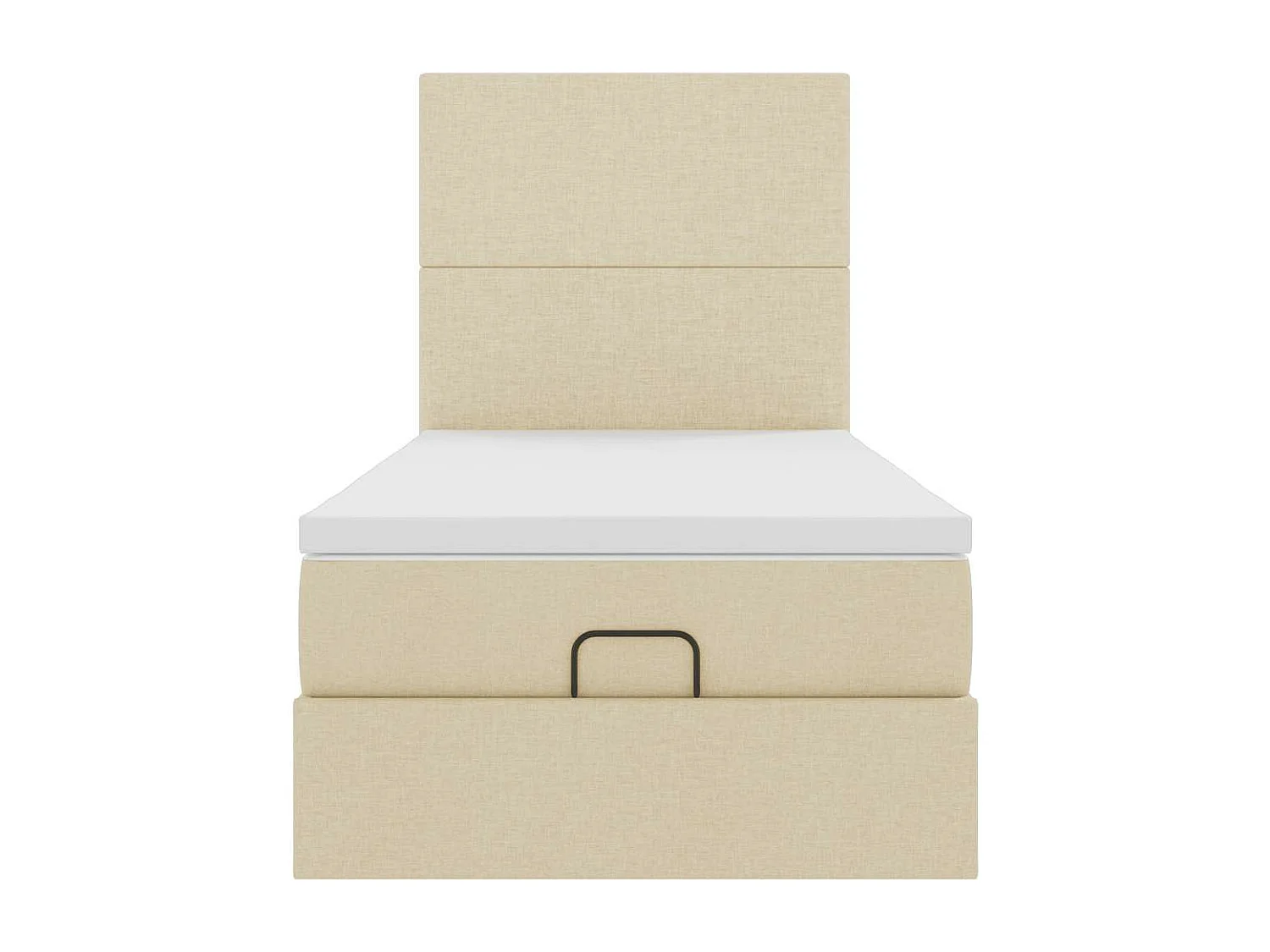 Cadre de lit ottoman avec matelas crème 80x200 cm tissu