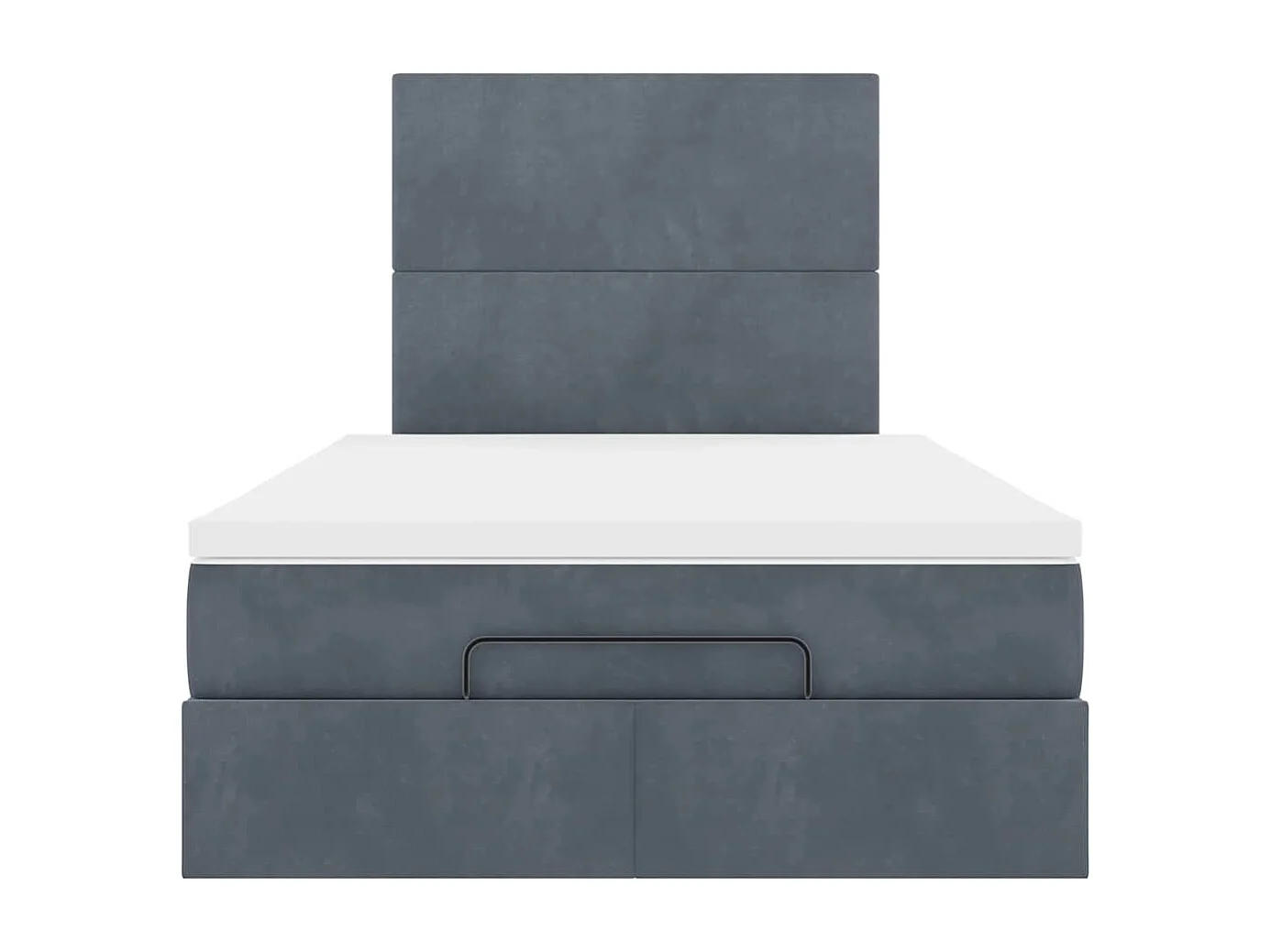 Cadre de lit ottoman et matelas gris foncé 120x200 cm velours
