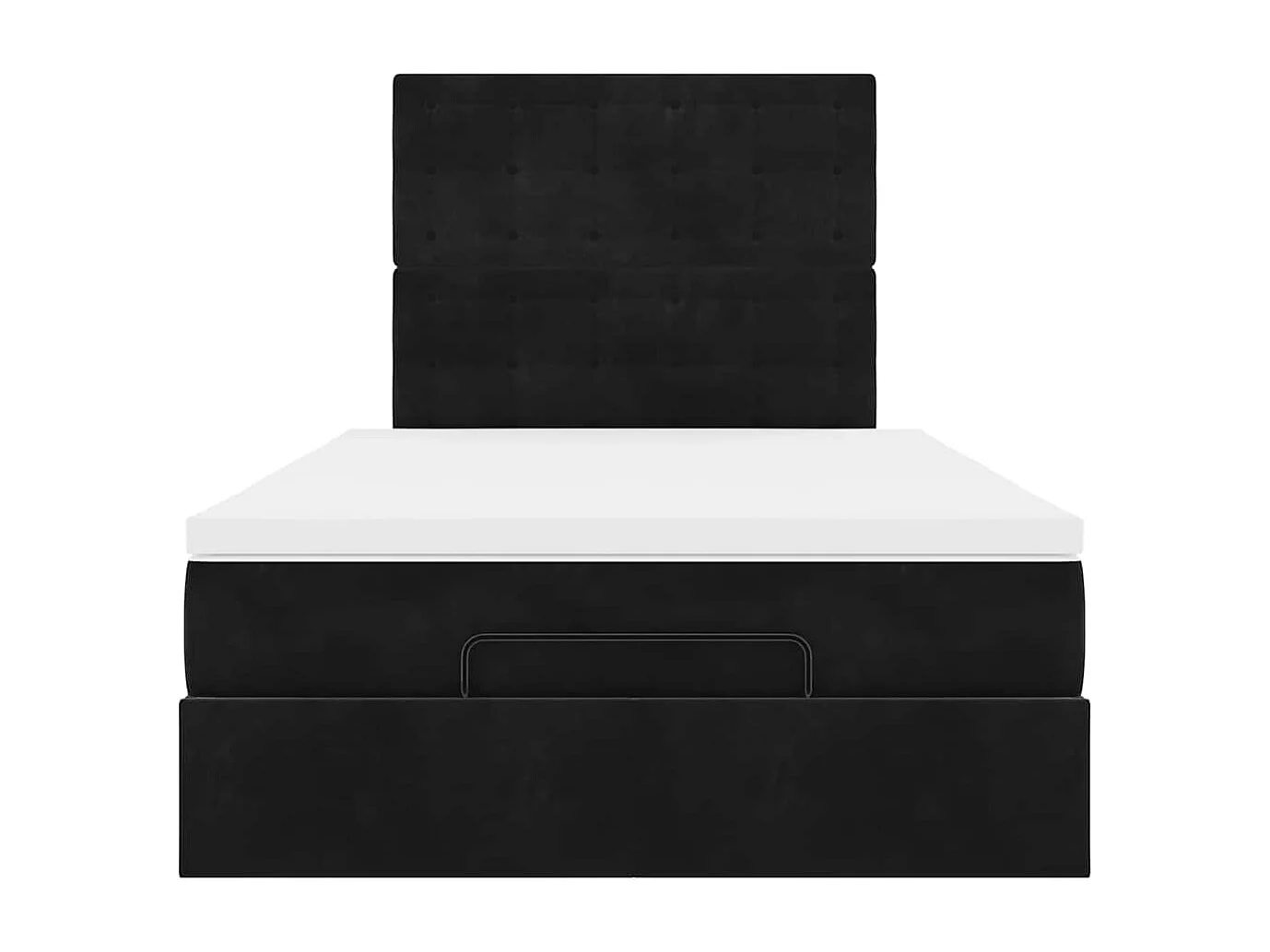 Cadre de lit ottoman avec matelas noir 120x190 cm velours