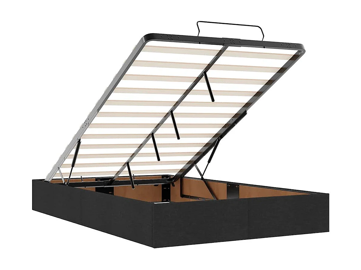 Cadre de lit ottoman avec matelas noir 120x190 cm velours