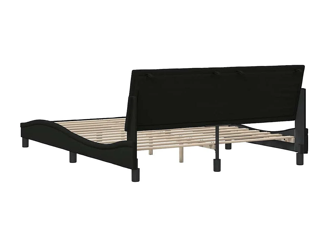 Cadre de lit sans matelas noir 160x200 cm tissu