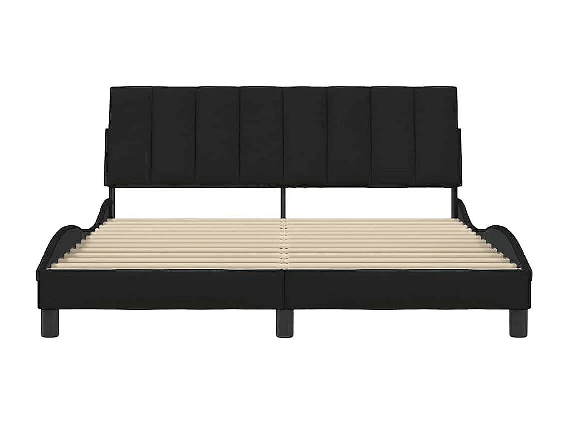 Cadre de lit sans matelas noir 160x200 cm tissu