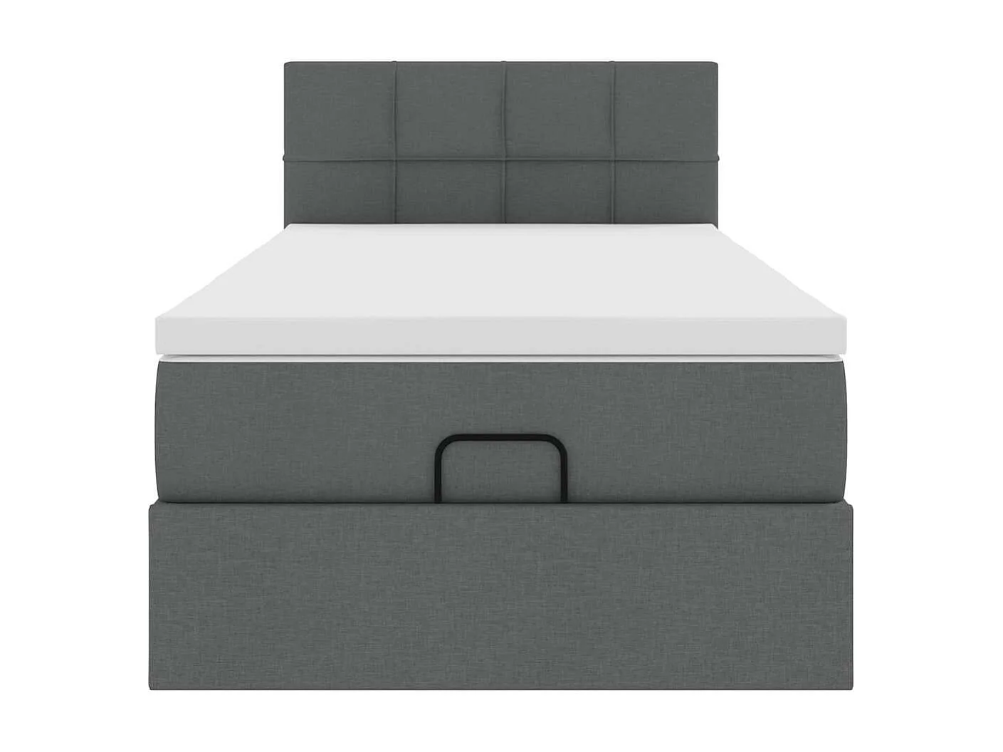 Cadre de lit ottoman avec matelas gris foncé 80x200 cm tissu