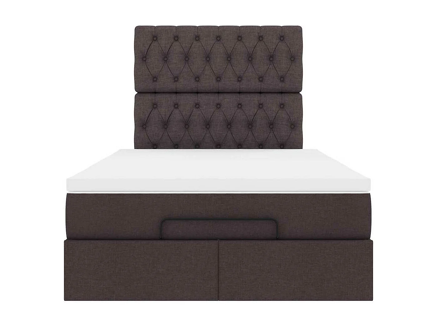 Cadre de lit ottoman avec matelas marron foncé 120x200 cm tissu