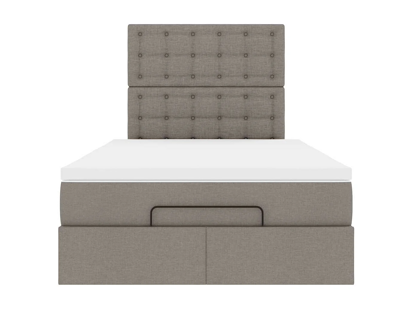Cadre de lit ottoman avec matelas taupe 120x190 cm tissu