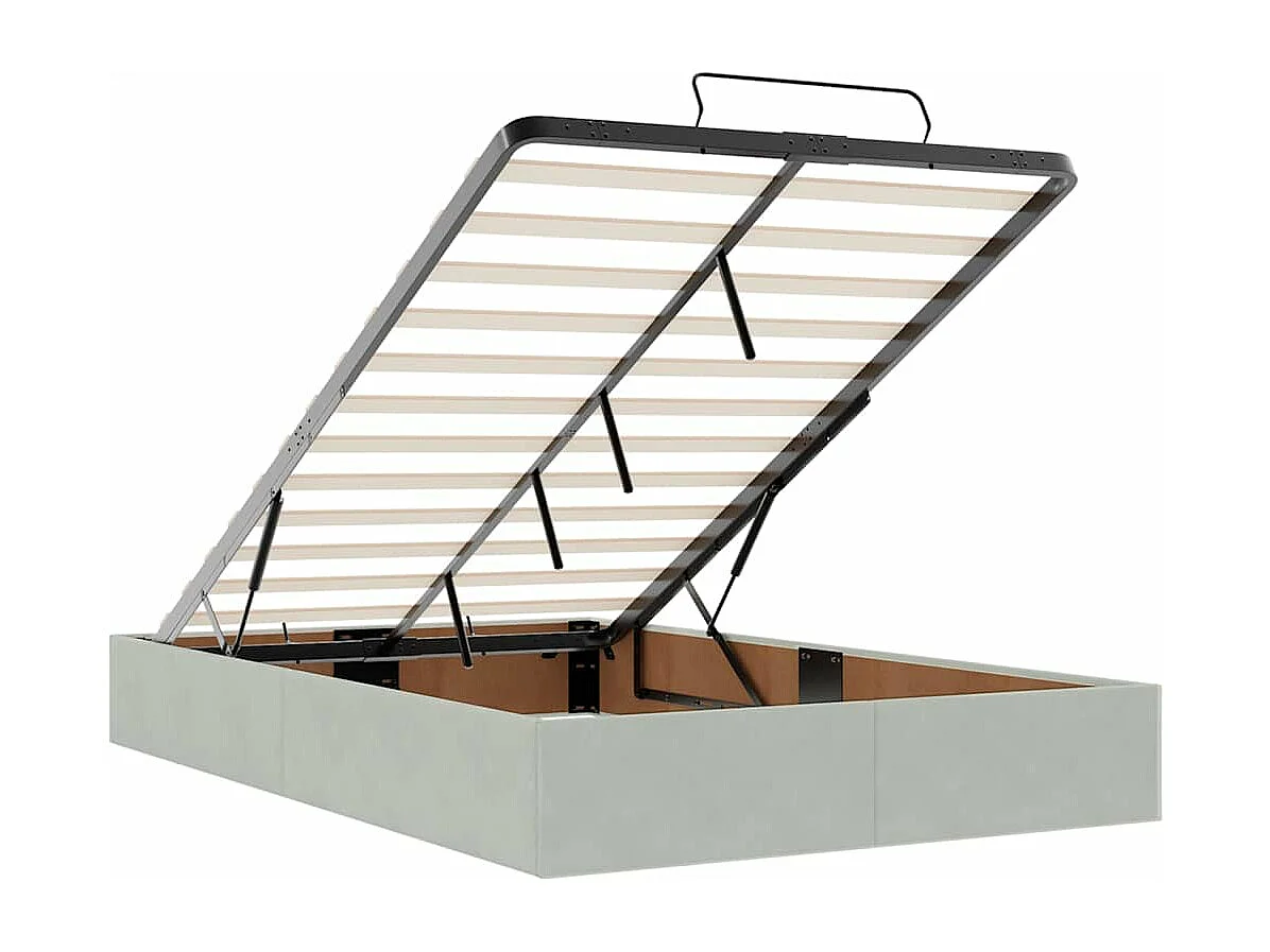 Bed poef met matras 120x190 cm fluweel lichtgrijs