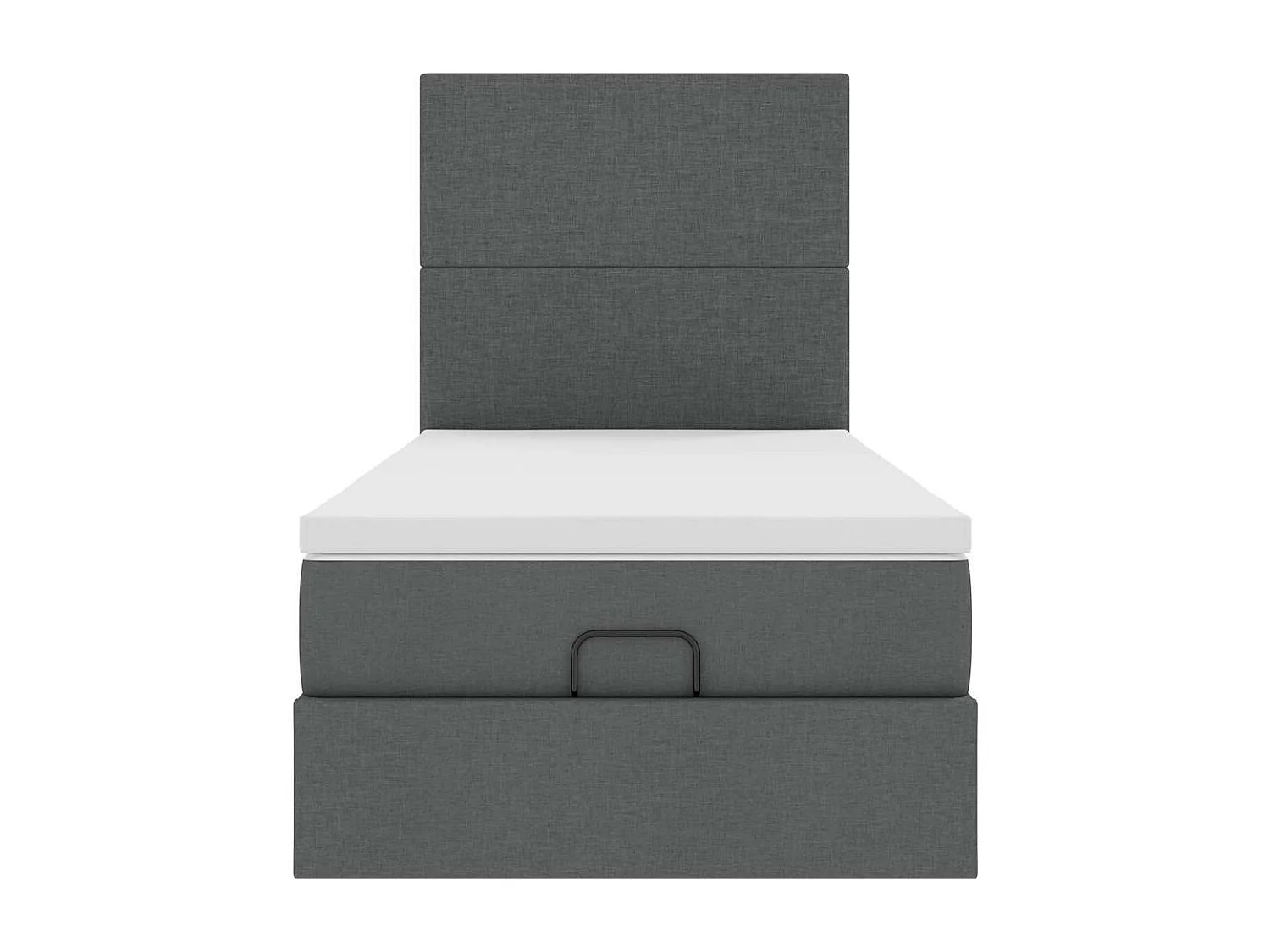 Cadre de lit ottoman avec matelas gris foncé 80x200 cm tissu