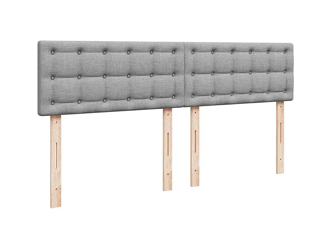 Cadre de lit ottoman et matelas gris clair 180x200 cm tissu