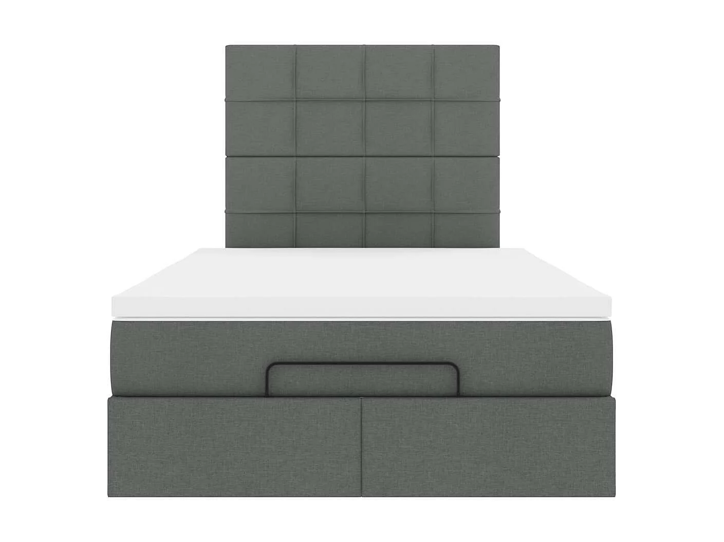 Cadre de lit ottoman avec matelas gris foncé 120x190 cm tissu