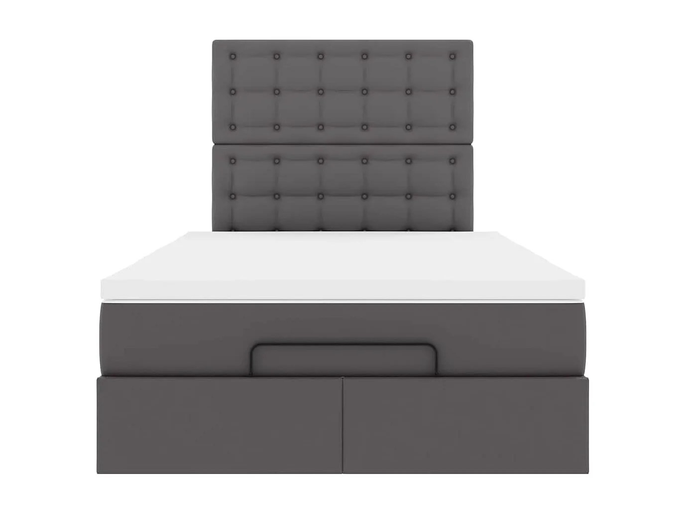 Cadre de lit ottoman avec matelas gris 120x200 cm similicuir