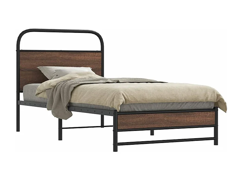 Bedframe zonder matras bewerkt hout bruin eikenkleur 107x203 cm