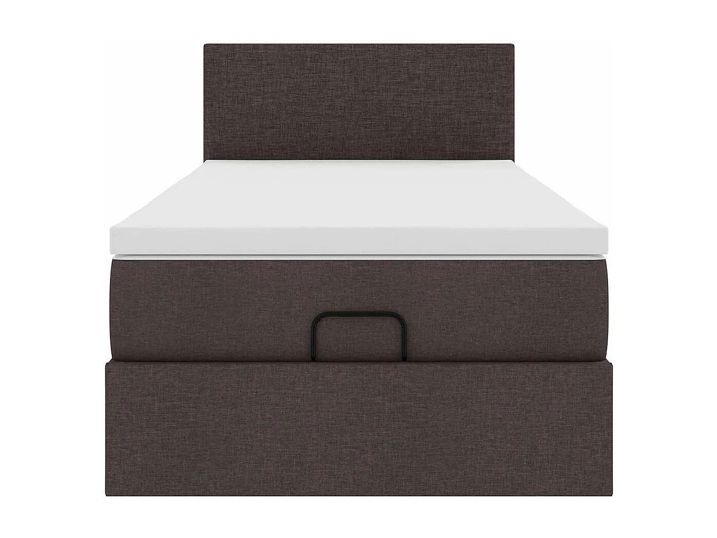 Cadre de lit ottoman avec matelas marron foncé 90x190 cm tissu
