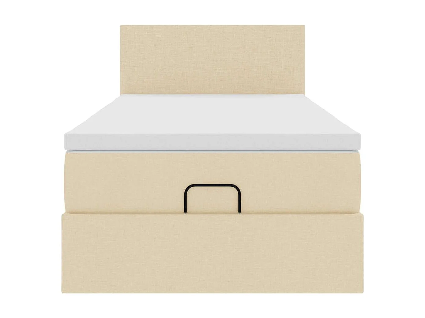 Ottoman bed met matras en LED's 90x190cm stof crèmekleurig