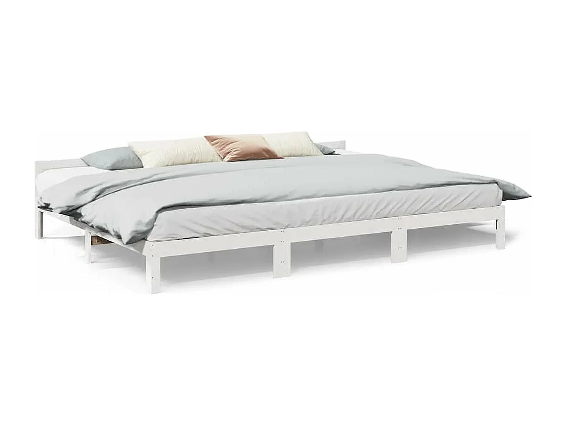 Cadre de lit familial sans matelas blanc 270x200 cm