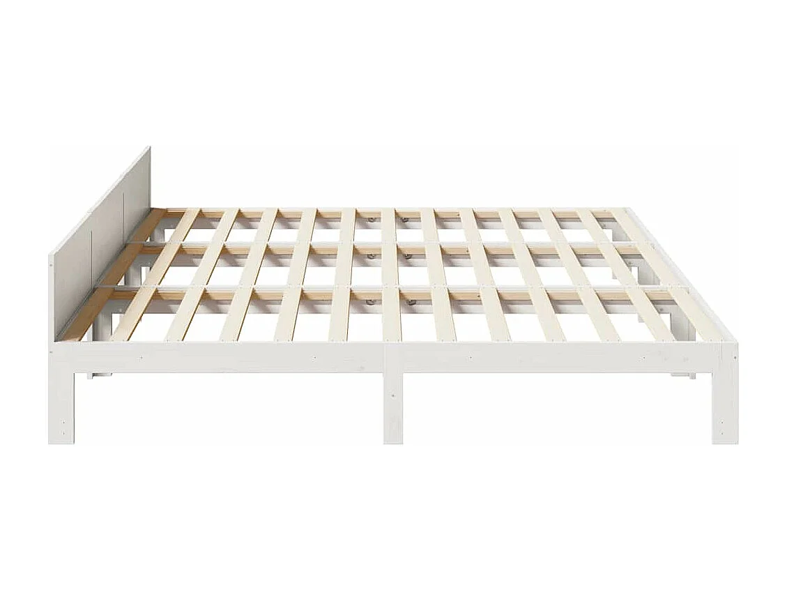Cadre de lit familial sans matelas blanc 270x200 cm