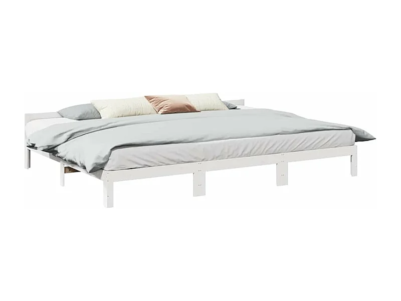 Estructura de cama familiar sin colchón blanco 270x200 cm