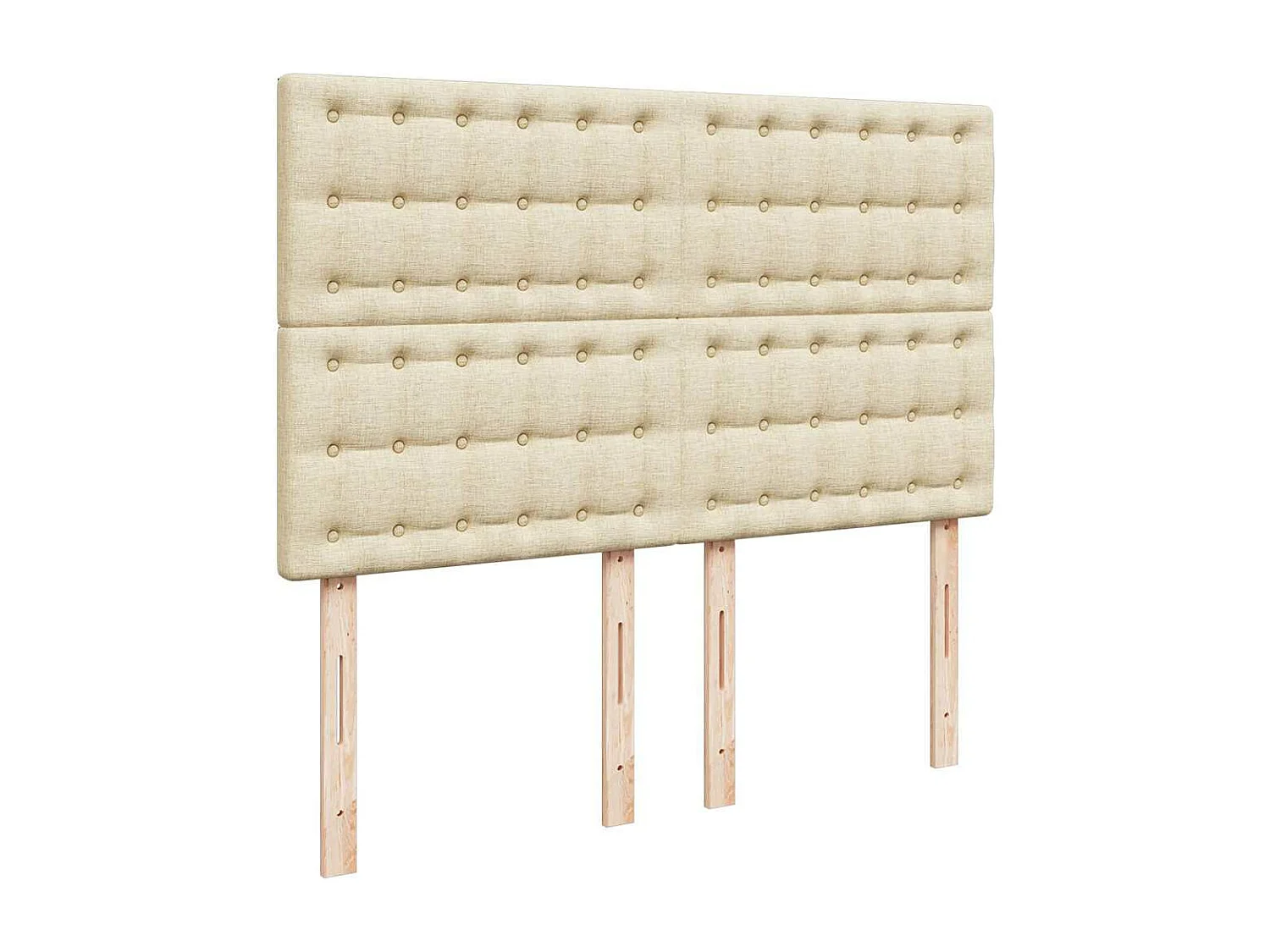 Cadre de lit ottoman avec matelas crème 140x200 cm tissu
