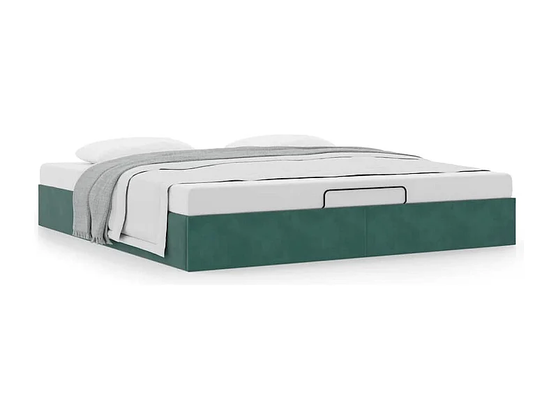 Estrutura de cama otomana sem colchão 180x200 cm verde escuro