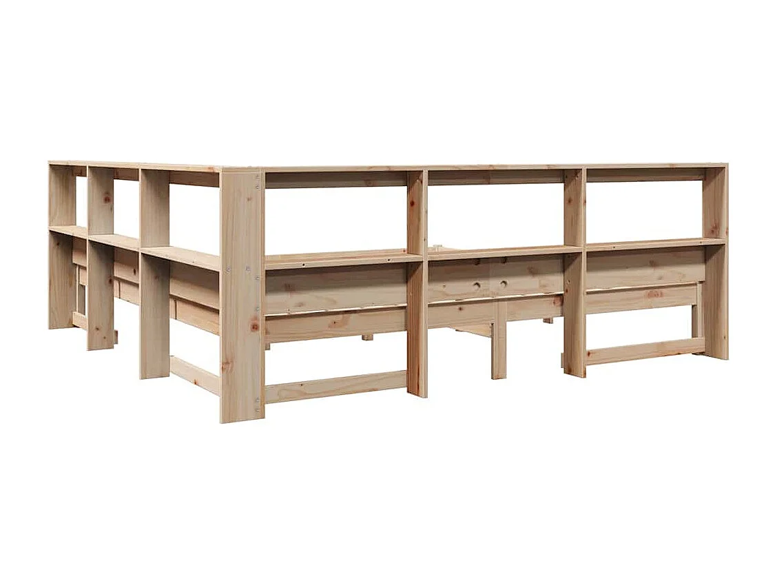 Cama com estante sem colchão 180x200 cm pinho maciço