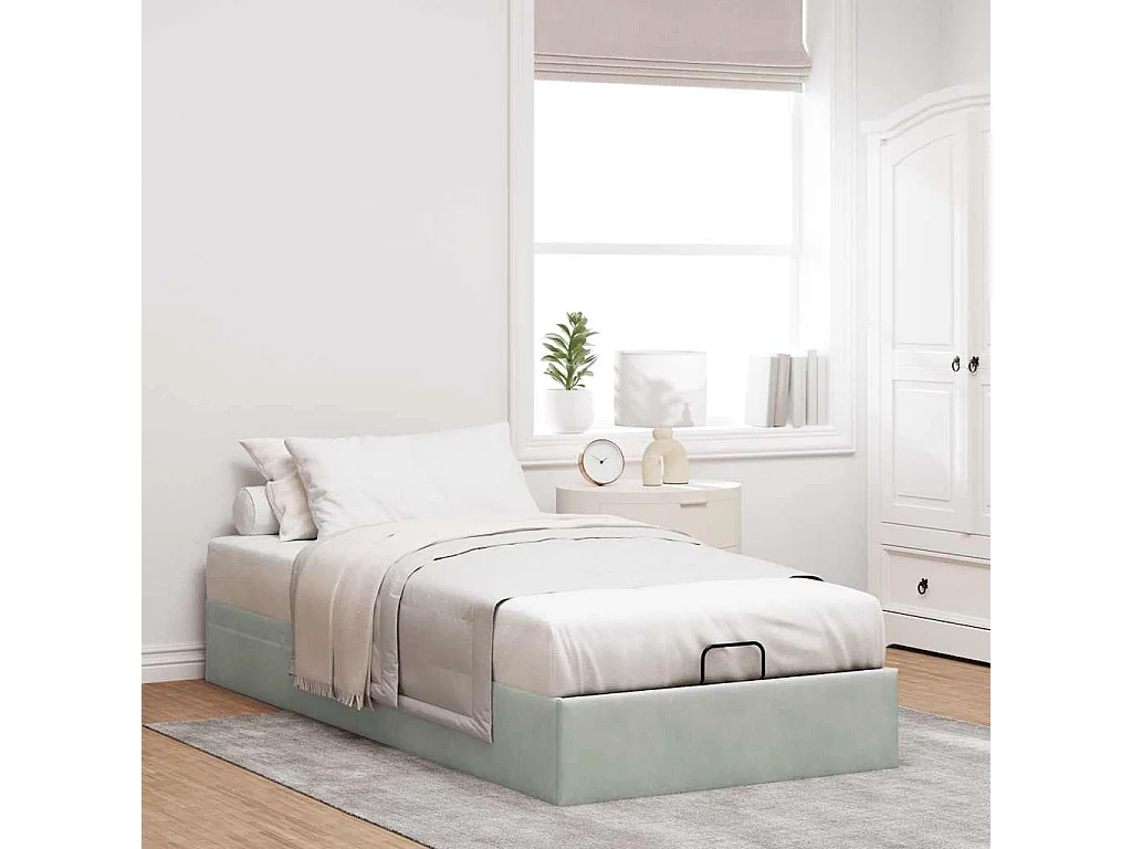 Bedframe zonder matras 80x200 cm fluweel lichtgrijs